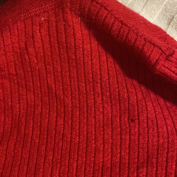 Red 100% Merino Wool button up cardigan sweater size M Max Studio - Picture 7 of 7